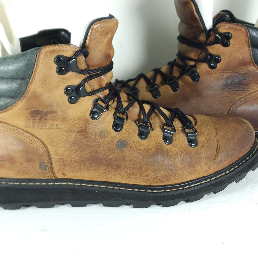 Sorel Men's Madson US 9,5 Brown Leather Waterproof Lace-Up Ankle Hiker Boots - Picture 16 of 16